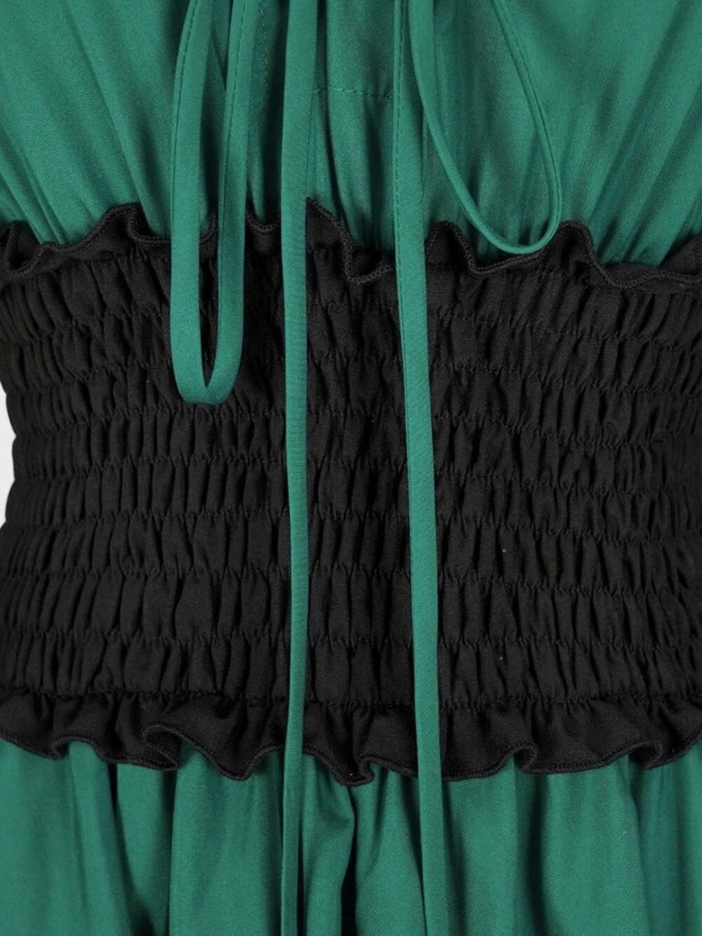 Green Renaissance Dress Medieval Costume Long Sleeve Victorian Women's MEDIUM - Picture 6 of 10